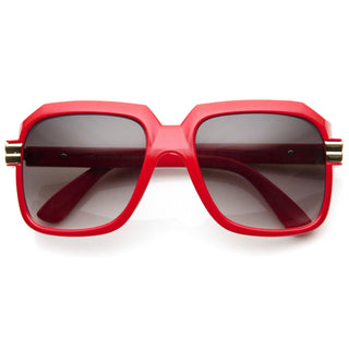 Retro Hip Hop Fashion Square Aviator Sunglasses 8148 - Red