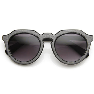 Trendy Womens Designer Block Cut Pattern Sunglasses 9156 - Dark Grey