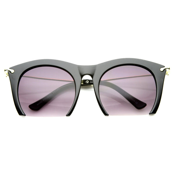 Trendy Womens Fashion Half Frame Cat Eye Sunglasses Zerouv 4521