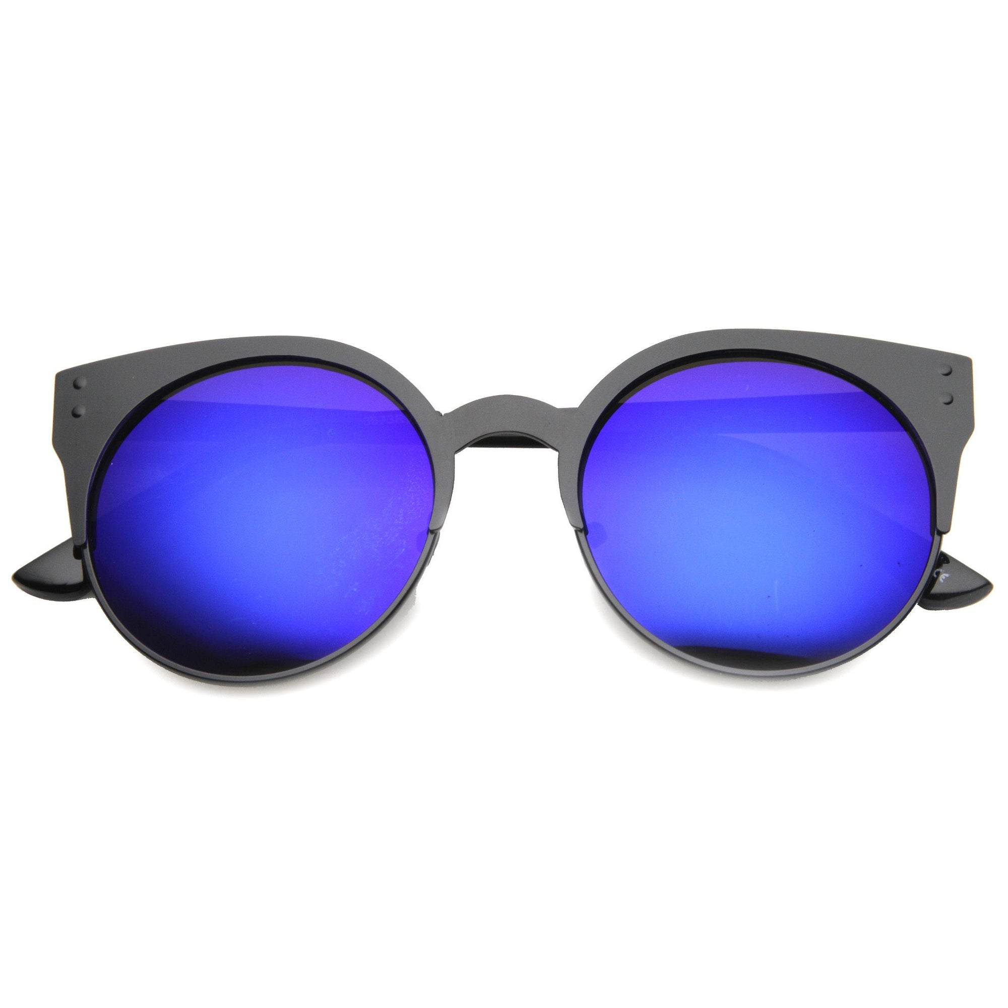 Women's Round Metal Cat Eye Revo Lens Sunglasses - zeroUV