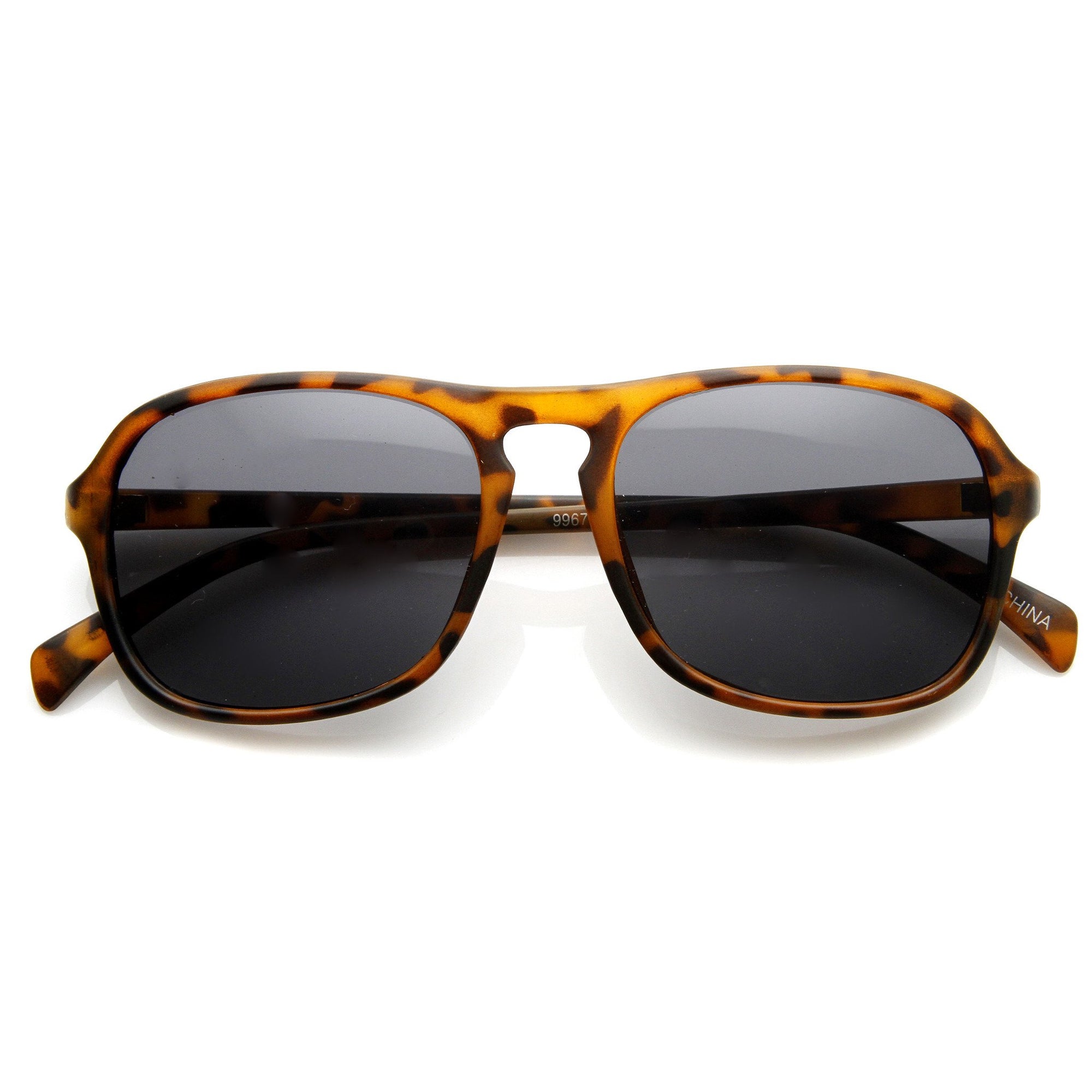 Trendy Retro Matte Keyhole Square Aviator Sunglasses - zeroUV