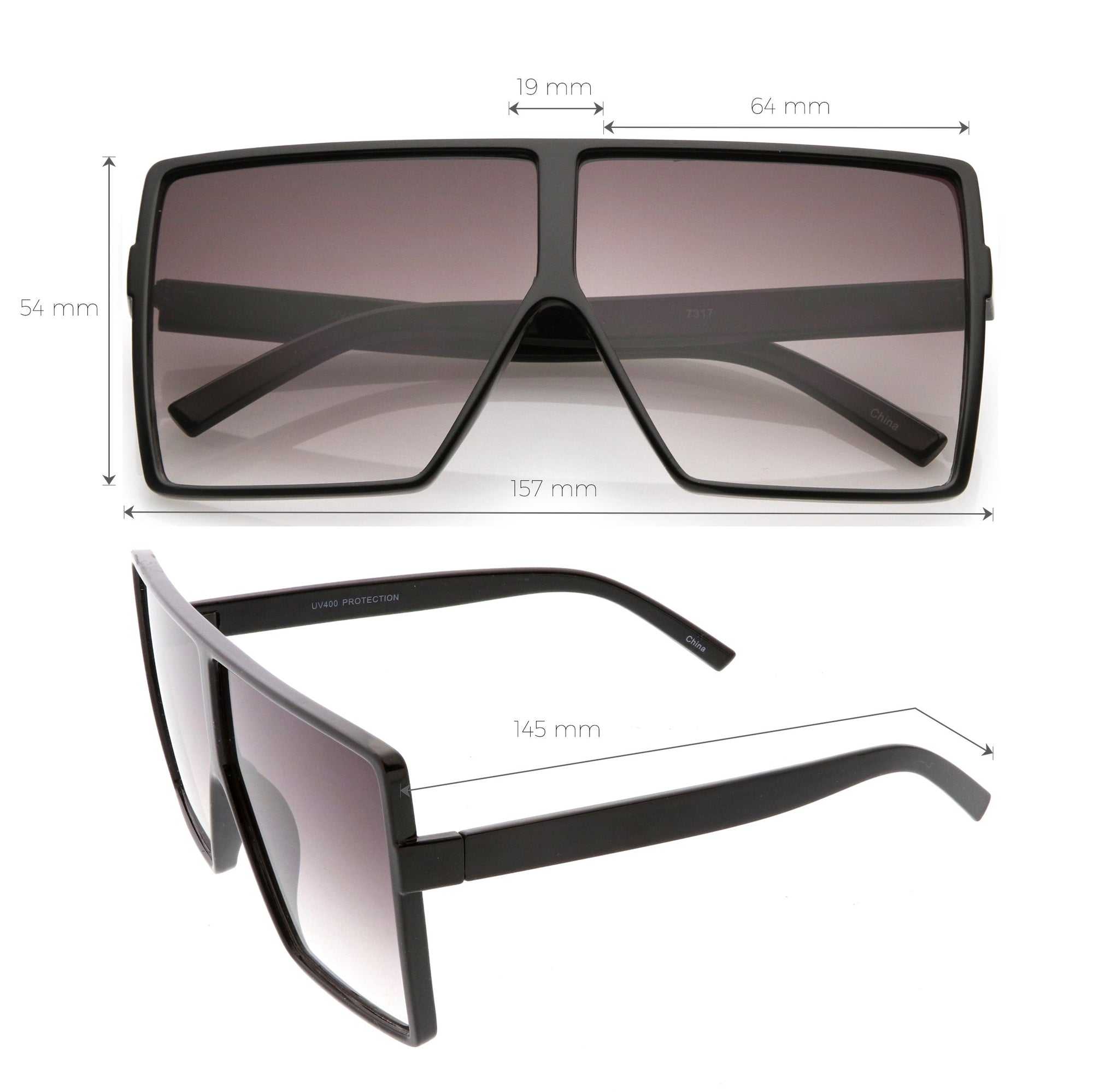 Mens Retro Super Flat Top Aviator Square Sunglasses - zeroUV