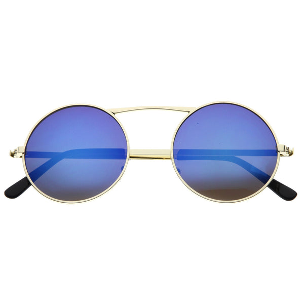 Phillip Lim Sunglasses Round Gun Metal and Blue – Watches & Crystals