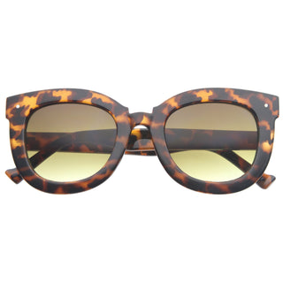 Women's Oversize Bold Horned Rim Cat Eye Sunglasses A170 - Tortoise Amber