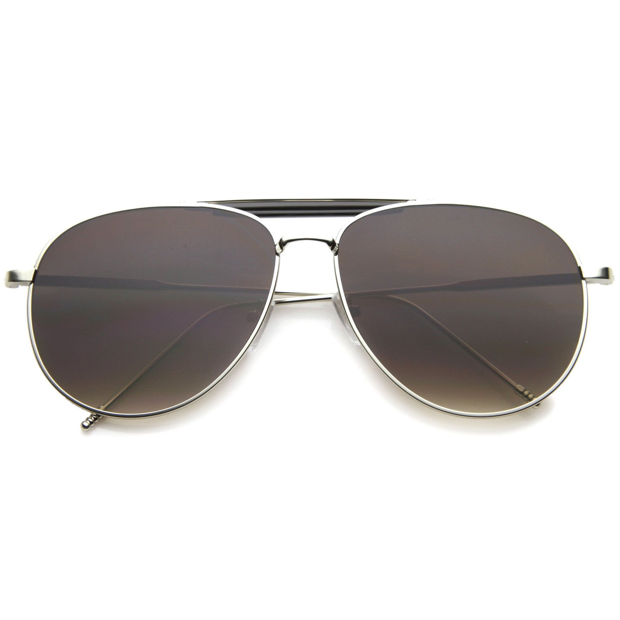 Modern Fashion Top Bar Flat Lens Aviator Sunglasses - zeroUV