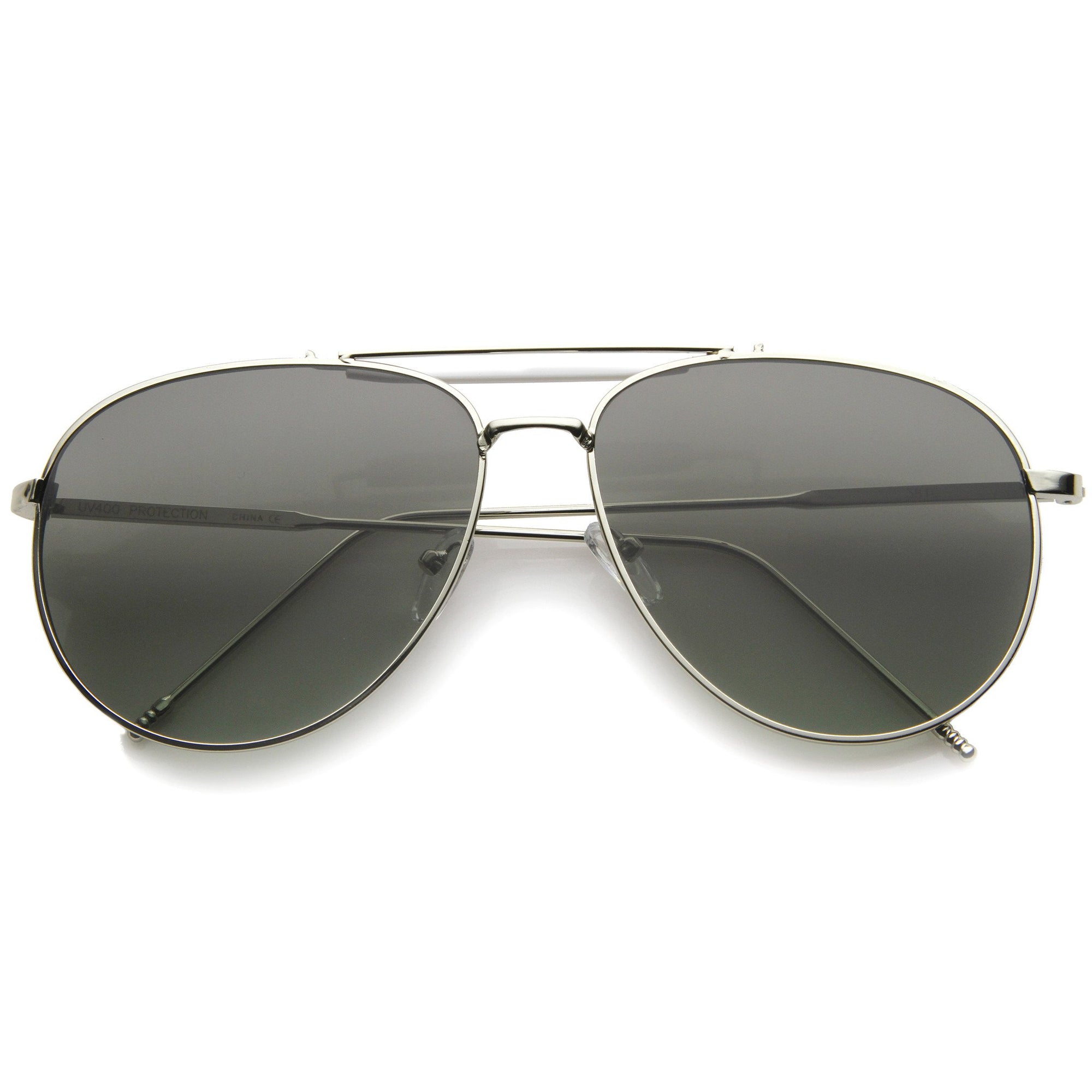 Modern Fashion Top Bar Flat Lens Aviator Sunglasses - zeroUV