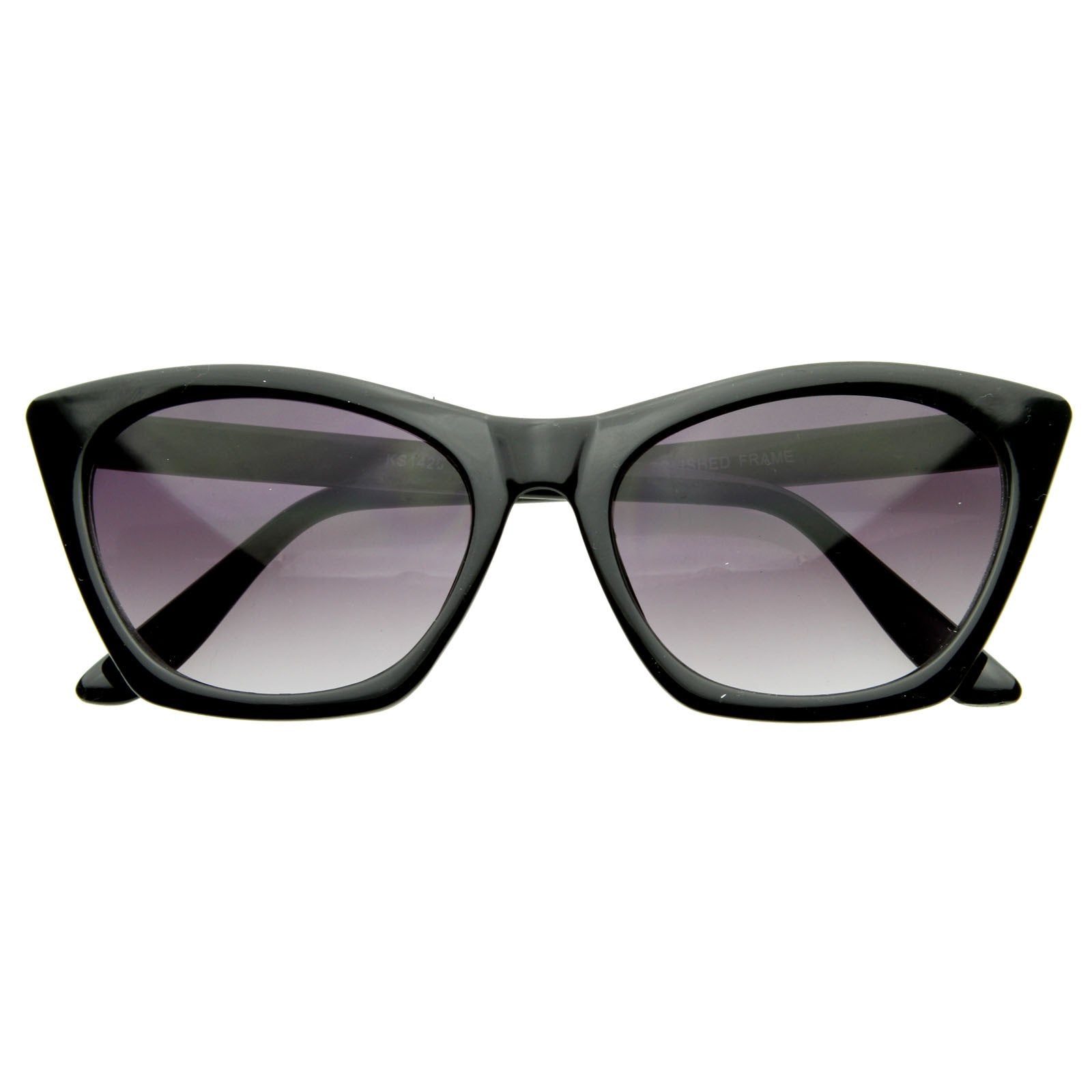 zeroUV - Super Cat Eye Glasses Vintage Inspired Mod Fashion Clear Lens Eyewear (Black)