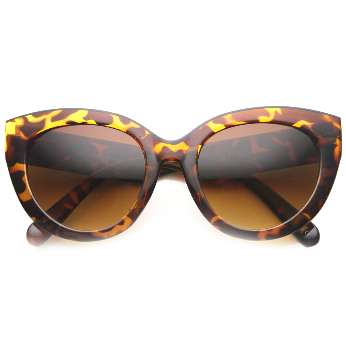 Women's Retro 1950's Mod Oversize Cat Eye Sunglasses, Matte Black Green | zeroUV