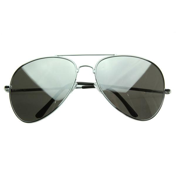 Oversize Retro Mirrored Lens Metal Aviator Sunglasses - zeroUV