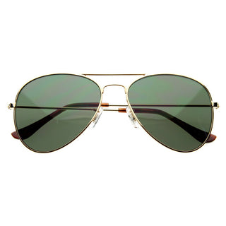 Gafas de sol de aviador militar de metal clásico de celebridades 1041 - Oro