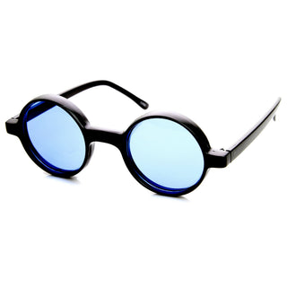 Pequeñas gafas de sol redondas retro estilo Lennon con lentes de color 8631 - Azul