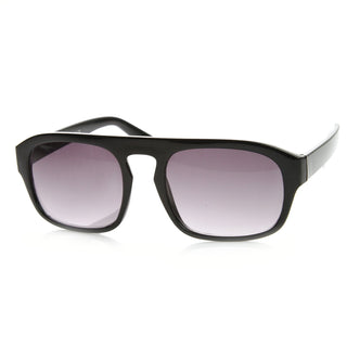 Gafas de sol de aviador cuadradas con corte central de moda europea para hombre 8655 - Negro