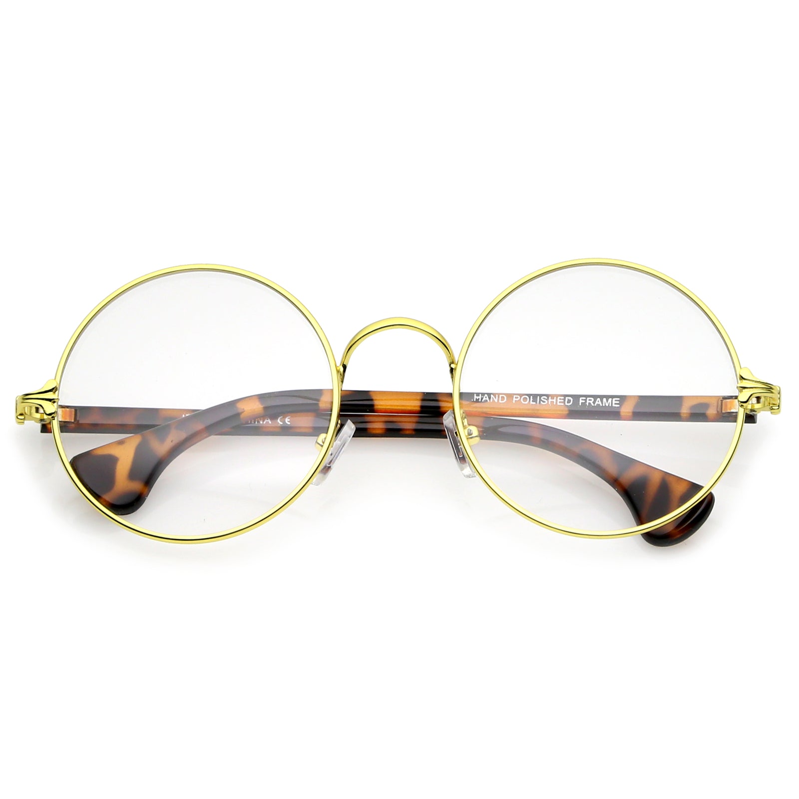 Classic Slim Metal Frame Clear Lens Round Eyeglasses A865