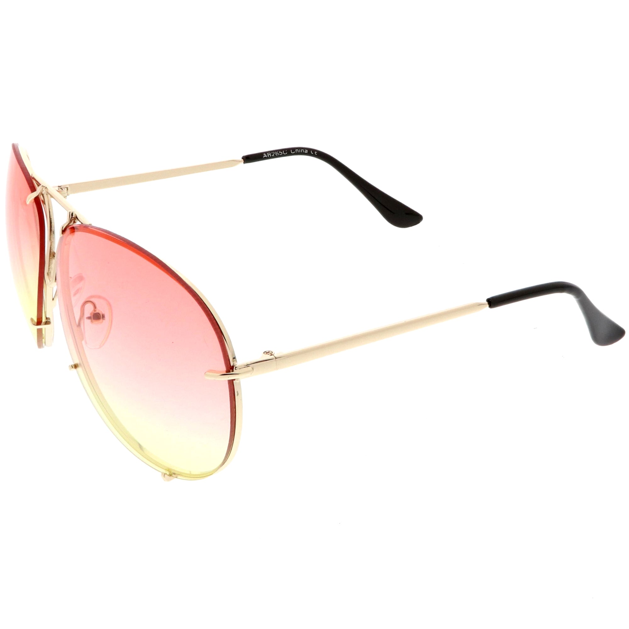 Premium Retro Colored Flat Lens Metal Aviator Sunglasses - zeroUV