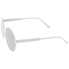 Oversize Retro Modern Round Mirrored Flat Lens Sunglasses C345