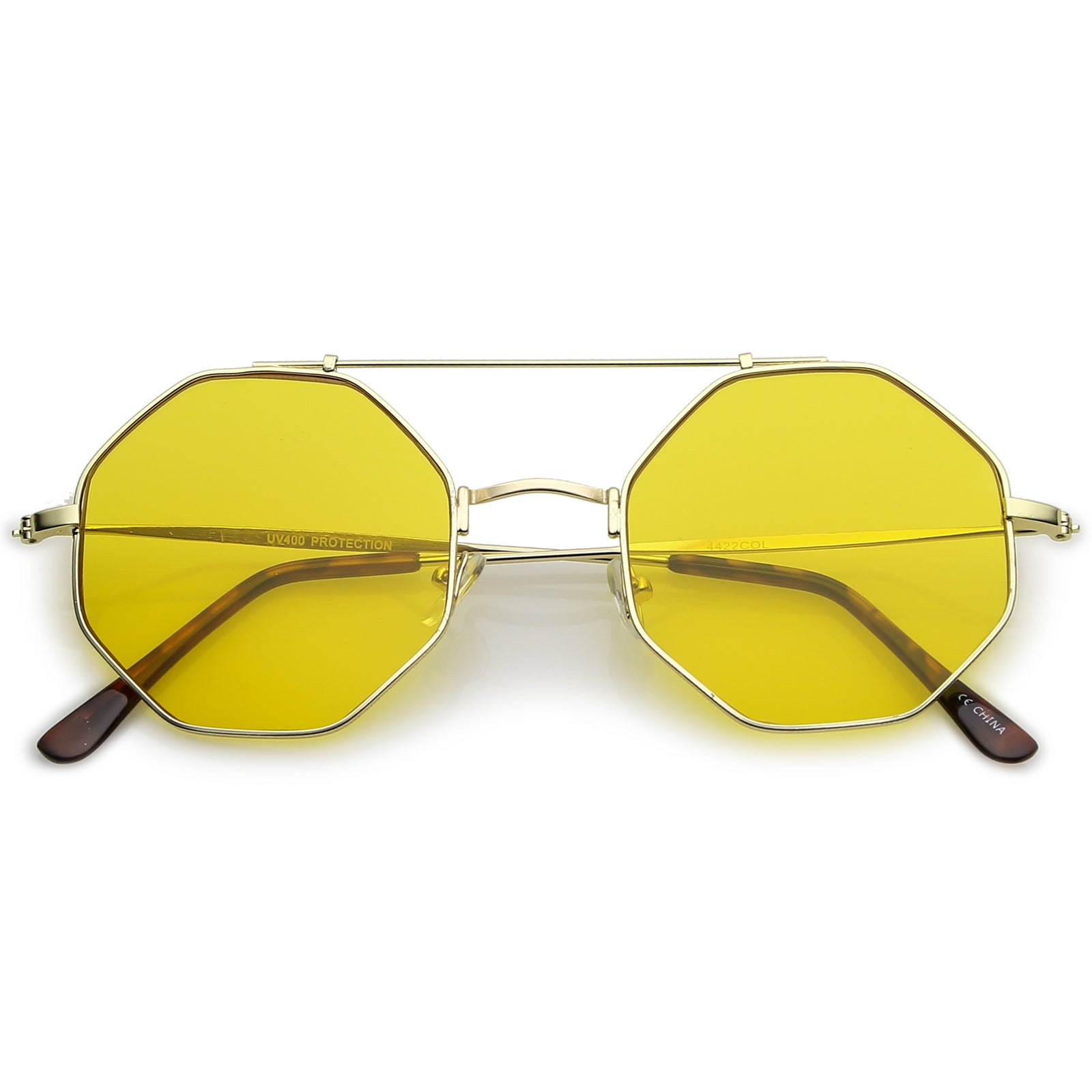 Modern Octagon Octagon Color Tone Flat Lens Sunglasses C351