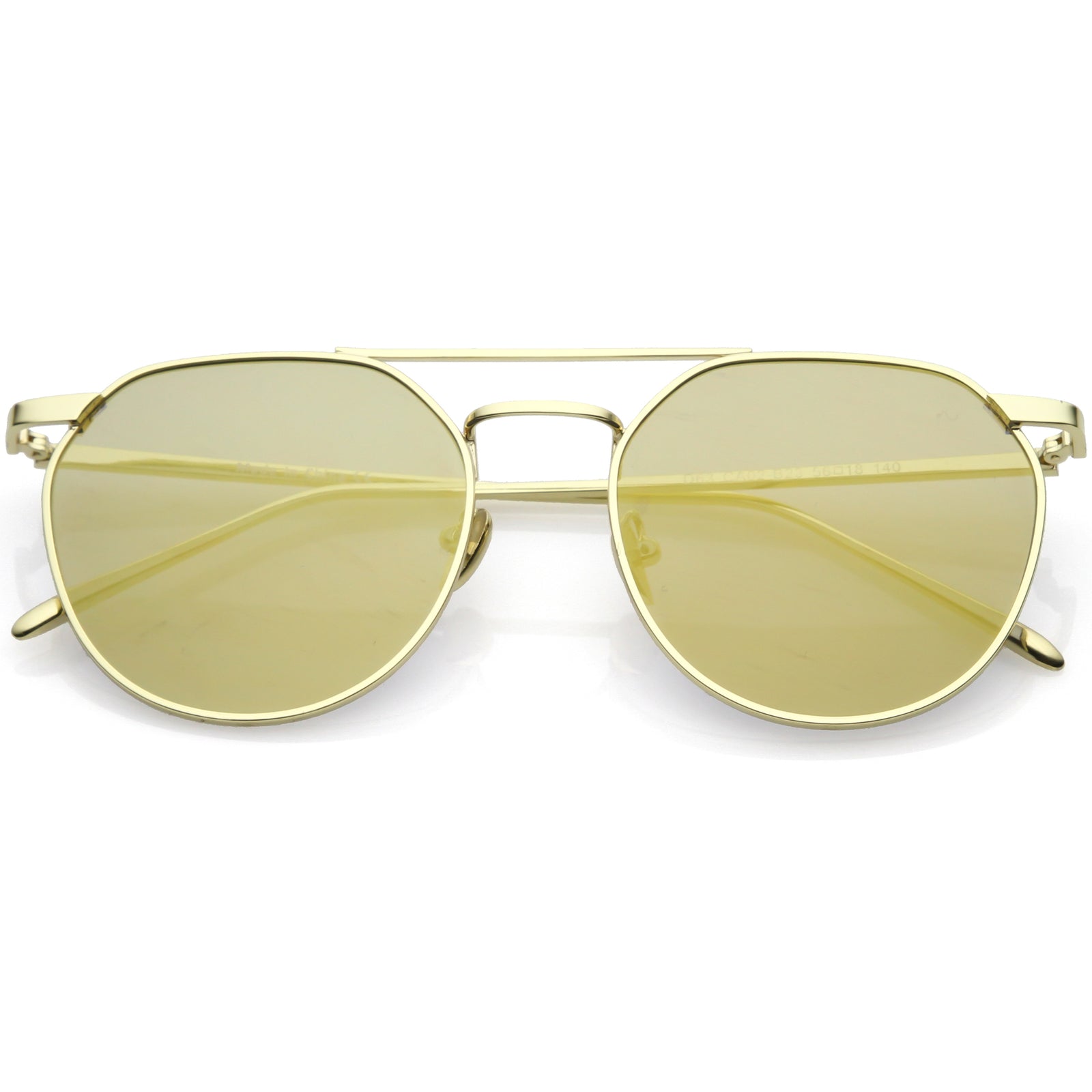 Premium Round Double Nose Bridge Colored Mirror Lens Aviator Lens C413