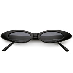 Retro 1990's Shallow Flat Lens Cat Eye Sunglasses - zeroUV