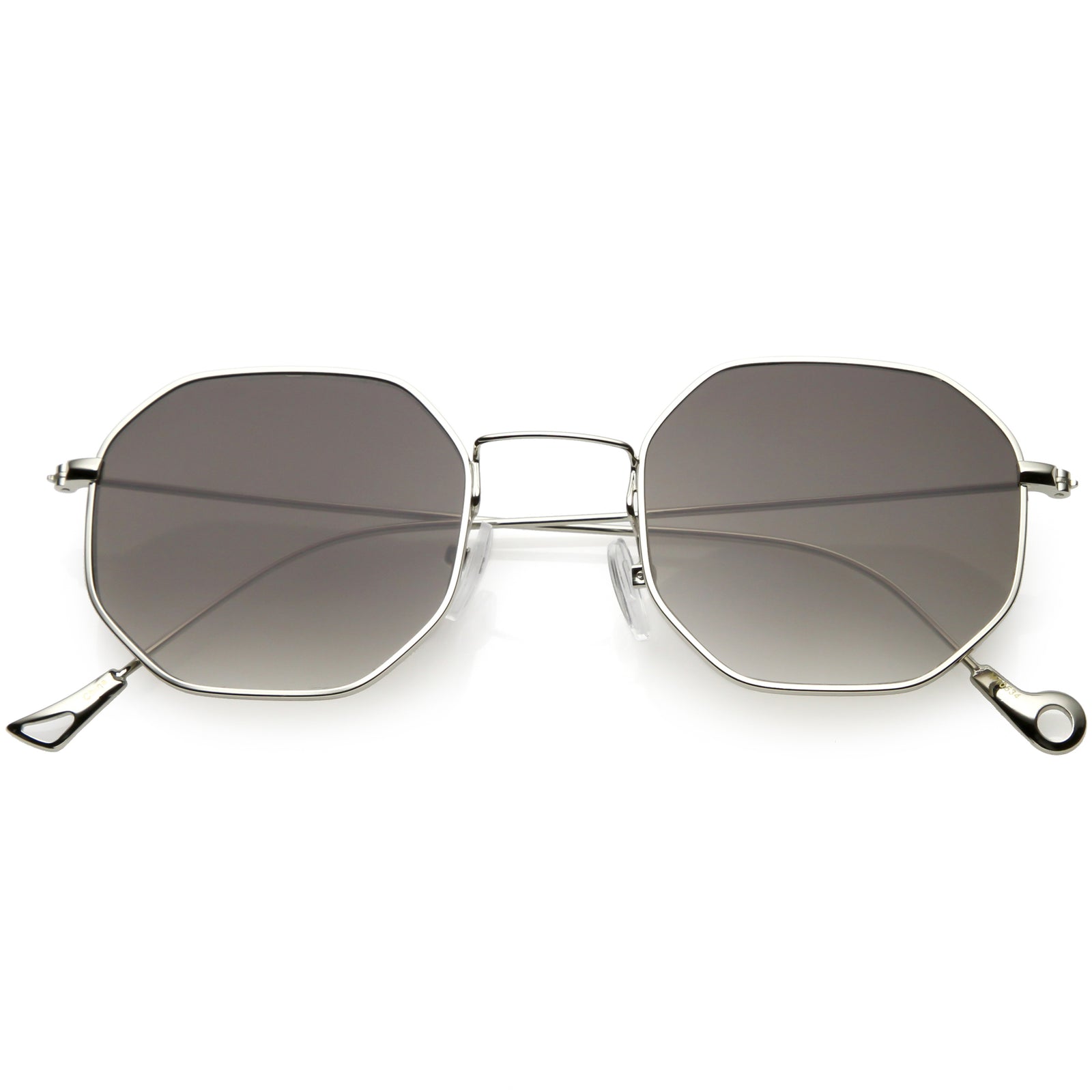 Retro Modern Geometric Octagon Slim Metal Sunglasses C590