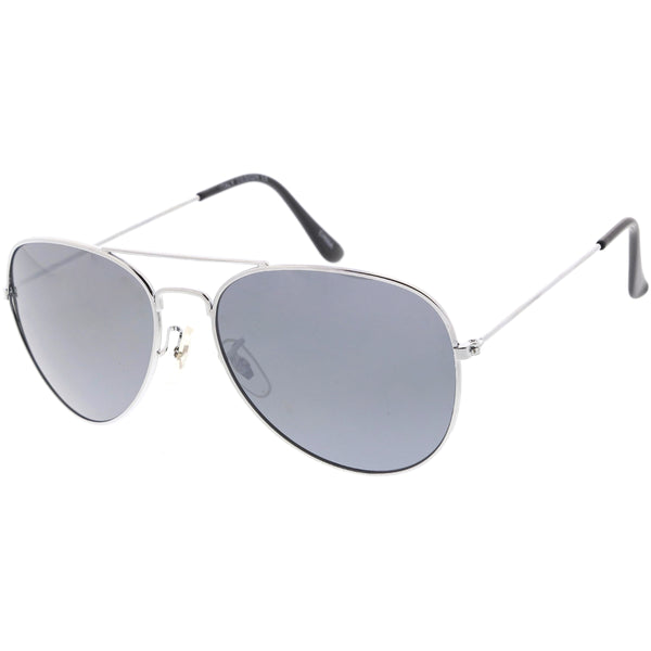 Classic Metal Silver Mirror Lens Aviator Sunglasses C781 Zerouv 