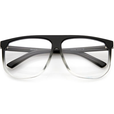  Black Silver Super Oversized Eyeglasses Flat Top