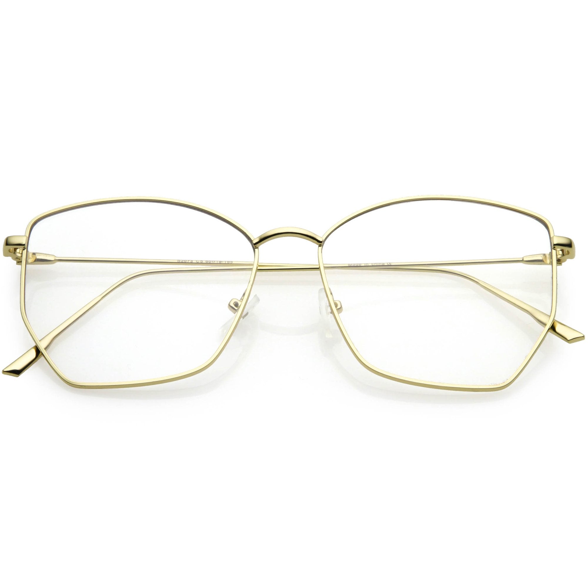 Metal Flat Frame Glasses One-Piece Transparent Frame Sunglasses