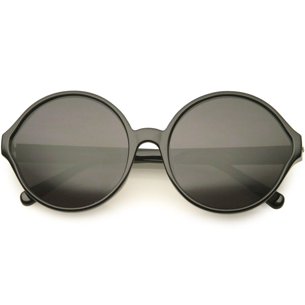 Women's Oversize Retro Disco Round Circle Translucent Sunglasses - zeroUV