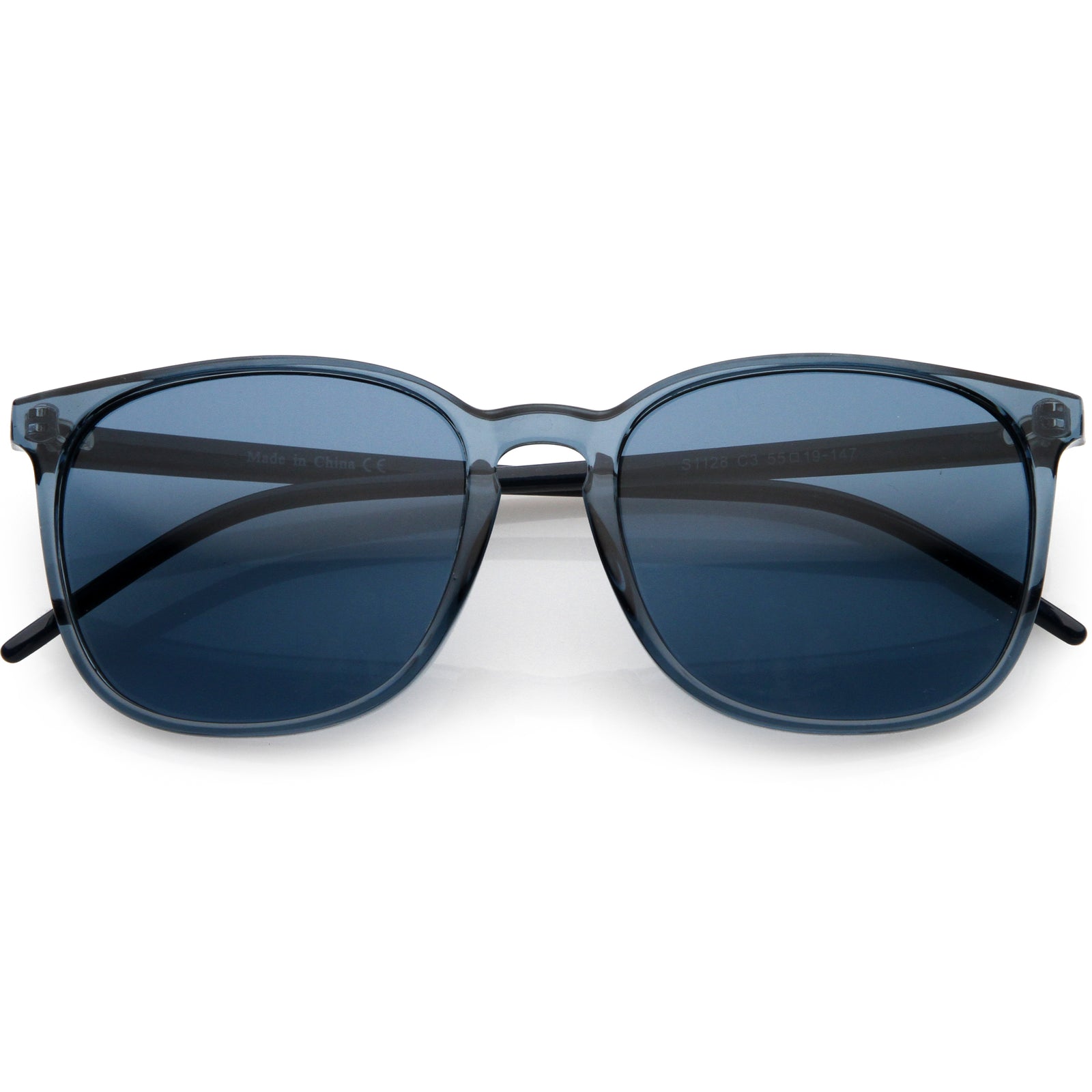 Thin Everyday Lightweight Oversize Horn Rimmed Sunglasses D006