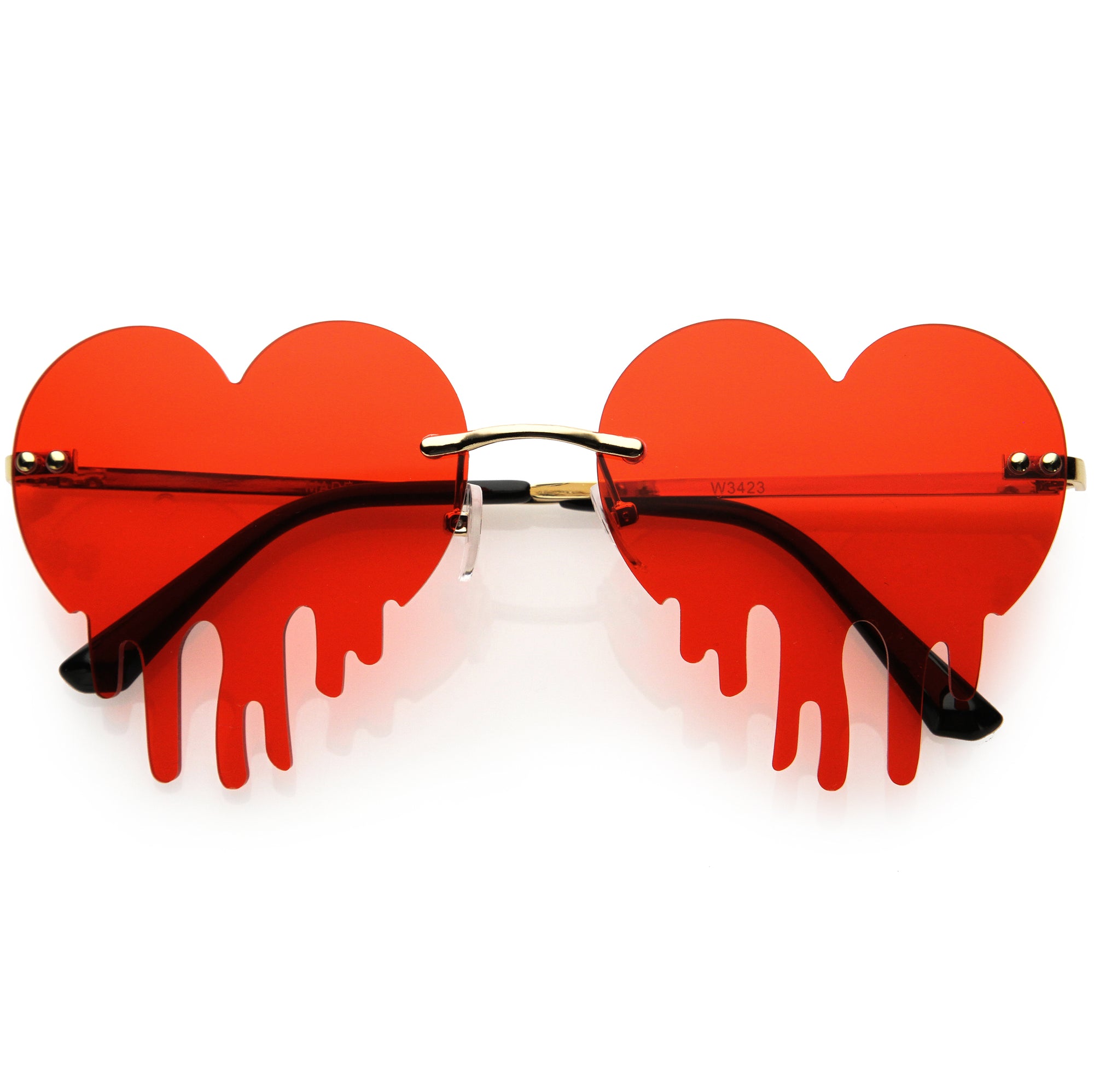 Kabuer Women's Heart Shape Love Rimless Sunglasses