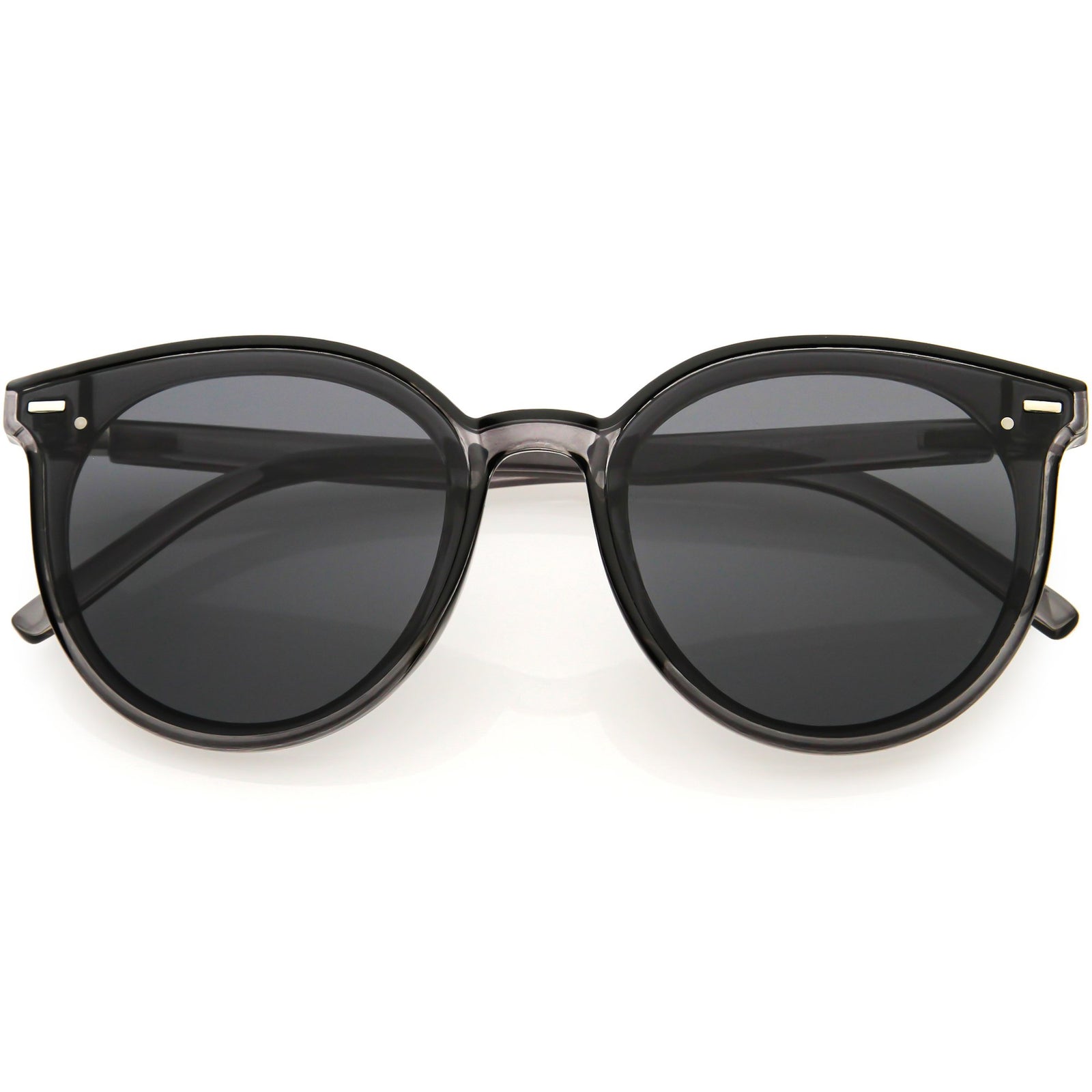 Classy Neutral Colored Lens Horn Rimmed Cat Eye Sunglasses D117