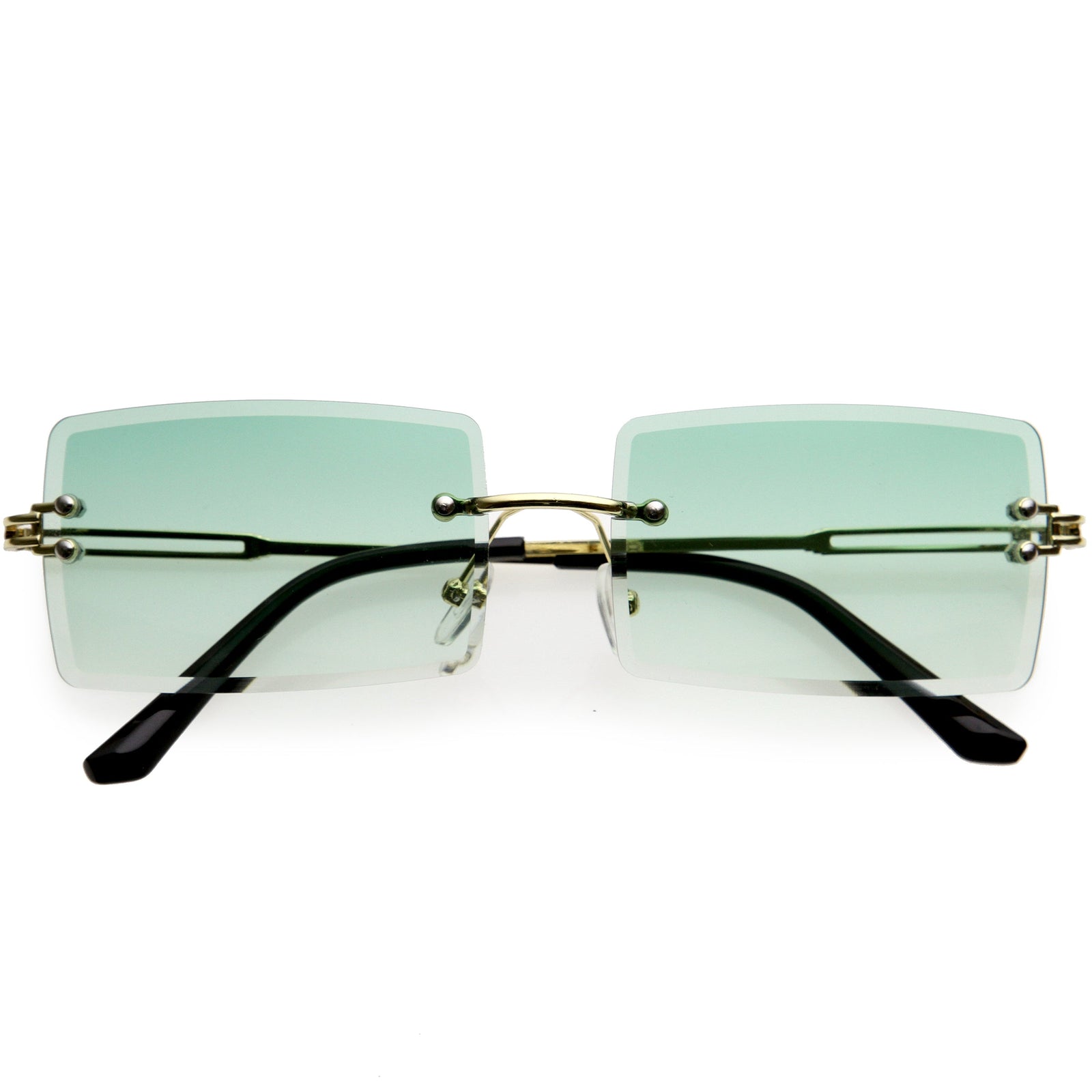 Luxe 90s Inspired Full Rimless Bevelled Lens Medium Square Sunglasses D137