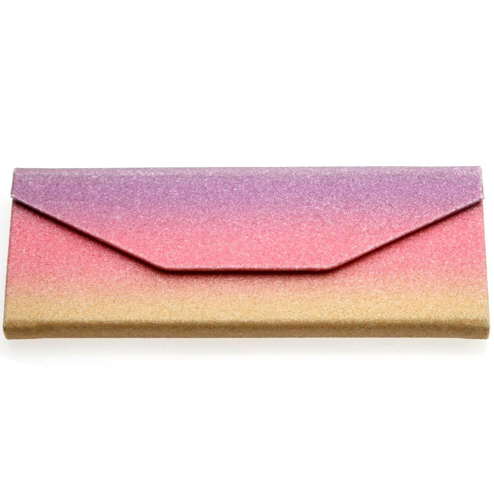 Fabuloso estuche portátil para gafas de sol de 6,5" Glitter Rainbow Tri Fold D198