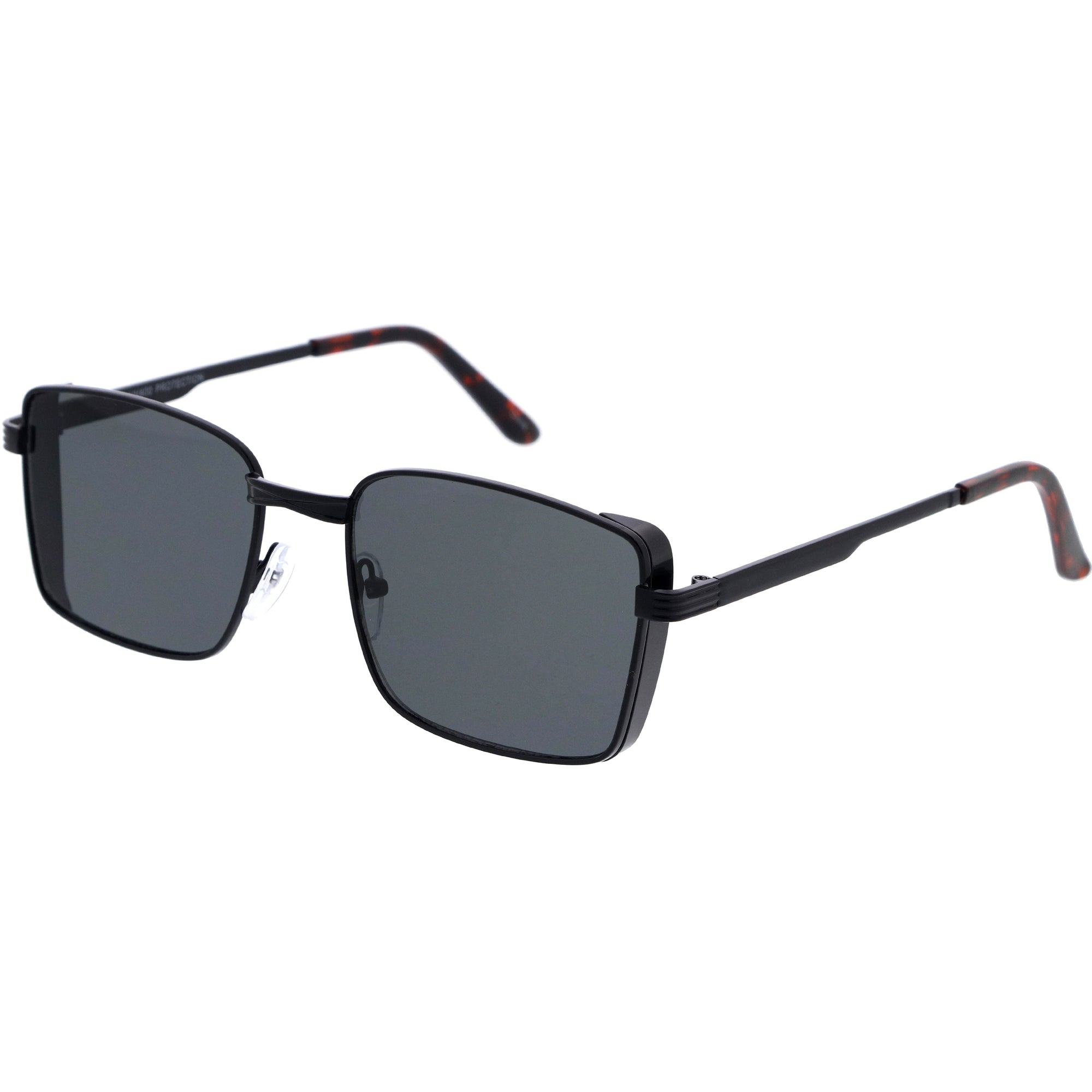 Premier Sleek Metal Side Cover Detail Neutral Square Sunglasses D311 ...